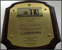 Le Meridien Appu Hotels Ltd appreciation award for engineering services 2010